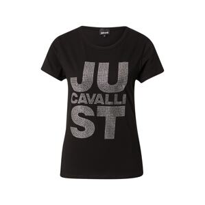 Just Cavalli Tričko  černá / stříbrná