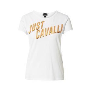 Just Cavalli Tričko  bílá / zlatě žlutá
