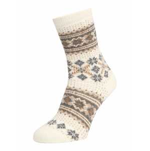 FALKE Ponožky 'Winter Holiday'  bílá / šedá / světle hnědá