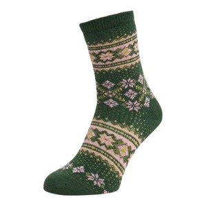FALKE Ponožky 'Winter Holiday'  zelená / růžová / rákos