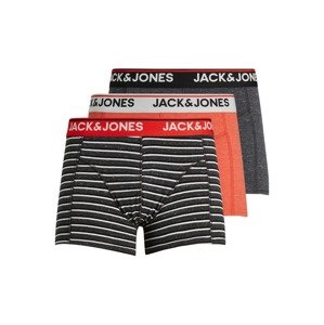 JACK & JONES Boxerky 'Luka'  bílá / tmavě šedá / černá / korálová / ohnivá červená