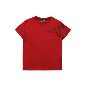 EA7 Emporio Armani Tričko  ohnivá červená / černá