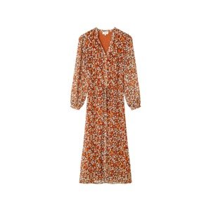 Grace & Mila Košilové šaty 'Dione' hnědá / medová / tmavě oranžová / offwhite