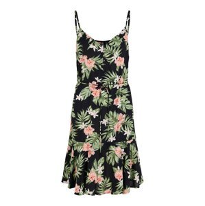 PIECES Letní šaty 'Nya'  černá / trávově zelená / růžová
