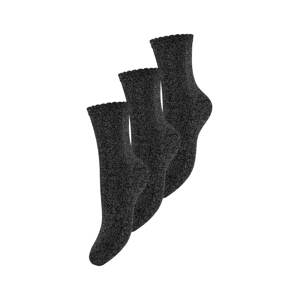 PIECES Ponožky 'Sebby'  černá / stříbrná