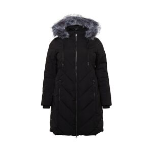 Zizzi Zimní kabát 'MLUXA'  černá / šedý melír
