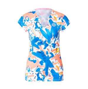 BIDI BADU Funkční tričko 'Bella 2.0'  bílá / královská modrá / svítivě oranžová / limone