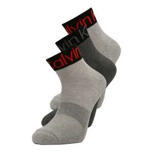 Calvin Klein Underwear Ponožky  šedý melír / čedičová šedá / červená / černá