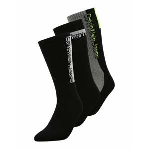 Calvin Klein Underwear Ponožky  černá / šedý melír / bílá / světle zelená