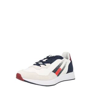 Tommy Jeans Tenisky  bílá / červená / barva bílé vlny / námořnická modř