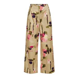 SELECTED FEMME Kalhoty se sklady v pase 'Woodie'  světle béžová / mix barev