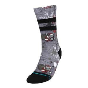 Stance Sportovní ponožky 'SHREDDING SANTA'  černá / šedý melír / tmavě šedá / bílá / tmavě červená