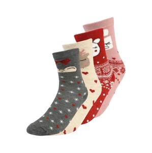 Hunkemöller Ponožky  béžová / šedý melír / červená / bílá / pink
