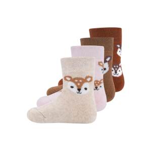 EWERS Ponožky  růžová / karamelová / hnědá / pastelově růžová / bílá