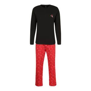 Calvin Klein Underwear Pyžamo dlouhé  černá / červená / bílá