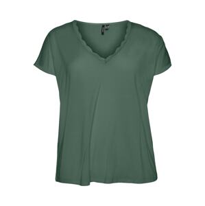 Vero Moda Curve Tričko 'Plis'  tmavě zelená