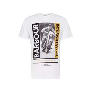 Barbour International Tričko  bílá / černá / tmavě žlutá