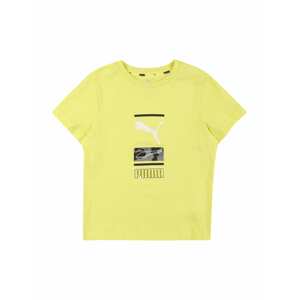 PUMA Funkční tričko  světle žlutá / černá / bílá / tmavě šedá