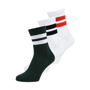 WEEKDAY Ponožky 'Eleven'  tmavě zelená / bílá / červená / černá