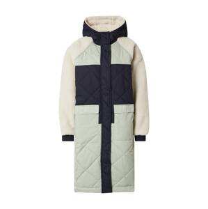 Esmé Studios Zimní kabát 'Stella'  pastelově zelená / barva bílé vlny / námořnická modř