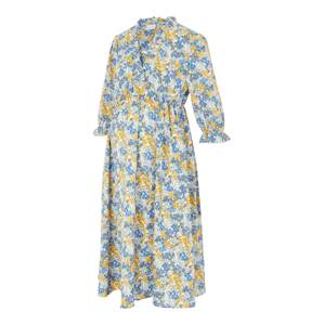 MAMALICIOUS Košilové šaty 'CRYSTAL'  modrá / žlutá / khaki / bílá