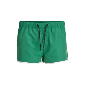 JACK & JONES Plavecké šortky  zelená / bílá