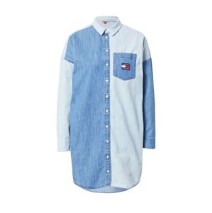 Tommy Jeans Košilové šaty  modrá džínovina / světlemodrá / bílá / červená / námořnická modř