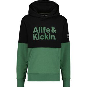 Alife and Kickin Mikina 'Owen'  smaragdová / černá / bílá