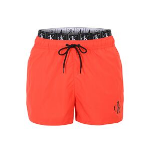 Calvin Klein Swimwear Plavecké šortky  svítivě oranžová / černá / bílá