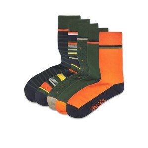 JACK & JONES Ponožky 'KINECT'  khaki / námořnická modř / oranžová