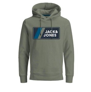JACK & JONES Mikina 'Jake'  námořnická modř / bílá / modrá / khaki