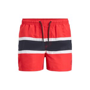 JACK & JONES Plavecké šortky 'Crete'  marine modrá / ohnivá červená / bílá