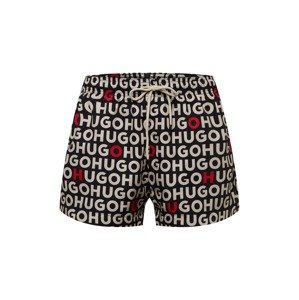 HUGO Plavecké šortky 'Tortuga'  černá / bílá / ohnivá červená