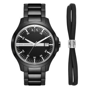 ARMANI EXCHANGE Analogové hodinky stříbrně šedá / černá