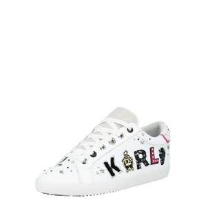 Karl Lagerfeld Tenisky 'SKOOL Karnimal Badge Lo'  bílá / černá / pastelově žlutá / pitaya / stříbrná