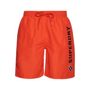 Superdry Plavecké šortky  oranžově červená / černá