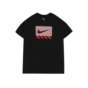 Nike Sportswear Tričko  černá / ohnivá červená / šedá