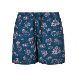 Urban Classics Plavecké šortky  marine modrá / růžová
