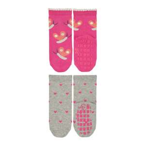 STERNTALER Ponožky 'Schmetterling'  pink / šedá / oranžová / černá / bílá