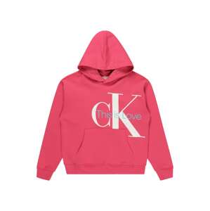 Calvin Klein Jeans Mikina 'PRIDE'  pink / bílá / světlemodrá
