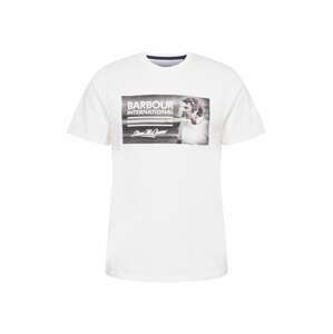Barbour International Tričko 'LEGEND'  bílá / antracitová / světle šedá