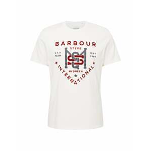 Barbour International Tričko  šedá / krvavě červená / bílá