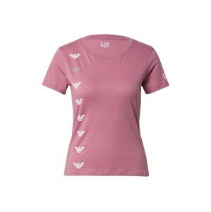 EA7 Emporio Armani Tričko  pink / stříbrná / bílá