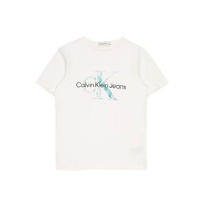 Calvin Klein Jeans Tričko pastelová modrá / černá / bílá