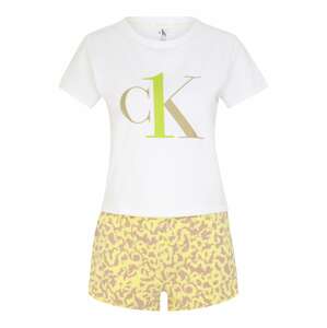 Calvin Klein Underwear Pyžamo  tmavě béžová / žlutá / zelená / tmavě fialová / bílá