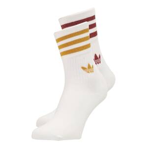ADIDAS ORIGINALS Ponožky  bílá / zlatě žlutá / burgundská červeň