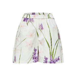 SELECTED FEMME Kalhoty 'Topa' tmavě fialová / mix barev / bílá