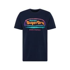 Superdry Tričko 'Cali'  námořnická modř / aqua modrá / svítivě fialová / oranžová / světle růžová