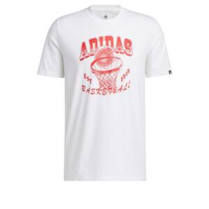 ADIDAS SPORTSWEAR Funkční tričko 'World of Basketball' červená / bílá