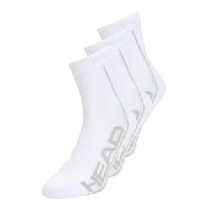 HEAD Sportovní ponožky  světle šedá / bílá